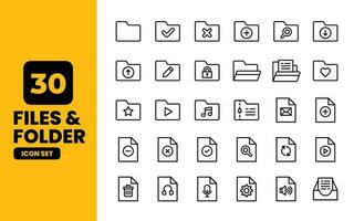 Files and Folder Icon set vector illustration