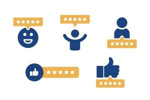 Customer Review Rating with 5 stars. Feedback with satisfaction rating. vector