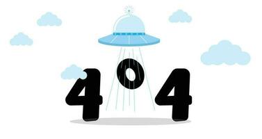 404 page not found error internet page with ufo want to take 0 letter vector