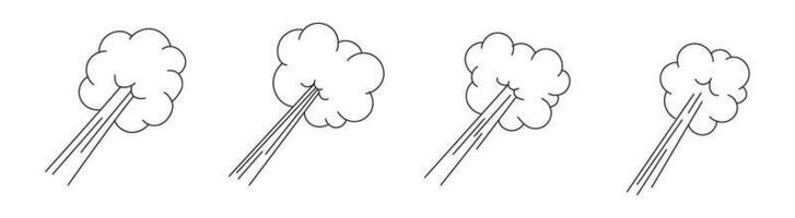 fumar garabatear dibujos animados y cómic efecto vector