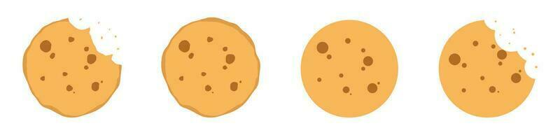 cookie icon bited biscuit snack vector