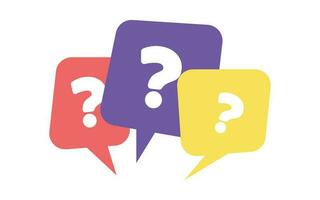 question mark FAQ frequently asked question in the colorful bubble chat vector