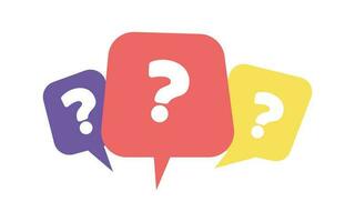 question mark FAQ frequently asked question in the colorful bubble chat vector