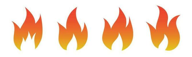 fire icon element gradient color red orange vector