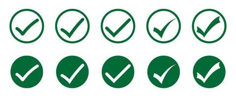 green circle check mark icon vector