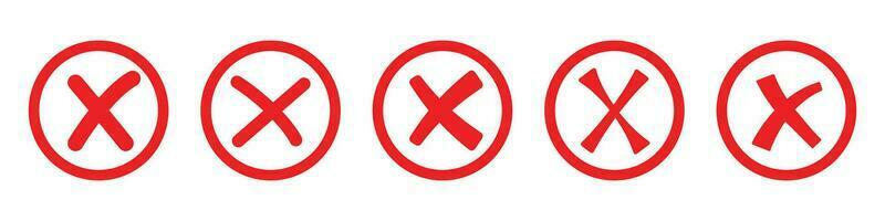 red cross mark icon false vector