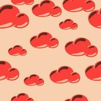 Simple clouds seamless pattern. Primitive art. vector