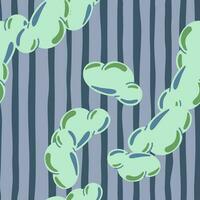 Simple clouds seamless pattern. Primitive art. vector