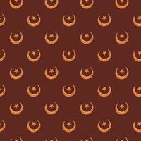 Seamless pattern with hand drawn moon and stars silhouettes print. vector