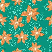 Cute stylized bud flowers background. Abstract flower seamless pattern in simple style. vector