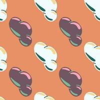 Simple clouds seamless pattern. Primitive art. vector