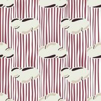 Simple clouds seamless pattern. Primitive art. vector