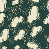 Simple clouds seamless pattern. Primitive art. vector
