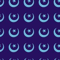 Seamless pattern with hand drawn moon and stars silhouettes print. vector