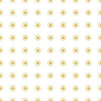 Sun seamless hand drawn pattern in doodle style. vector