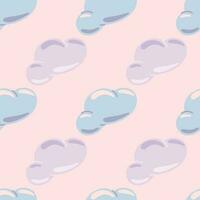 Simple clouds seamless pattern. Primitive art. vector