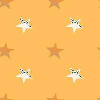 Cute stars seamless pattern in doodle style. Constellation wallpaper vector