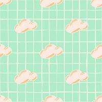 Simple clouds seamless pattern. Primitive art. vector