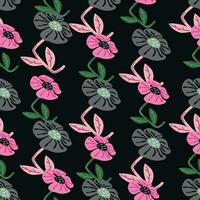 Contemporary cute stylized flowers seamless pattern. Decorative naive style botanical wallpaper. vector