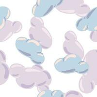 Simple clouds seamless pattern. Primitive art. vector