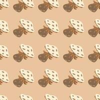 Magical magic fly agaric seamless pattern. Creative mushrooms silhouettes wallpaper. vector