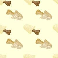 Magical fly agaric wallpaper. Seamless pattern with fairytail mushrooms. vector