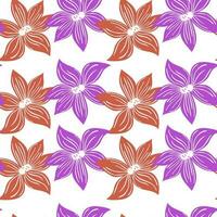 Cute stylized bud flowers background. Abstract flower seamless pattern in simple style. vector