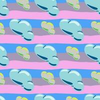 Simple clouds seamless pattern. Primitive art. vector