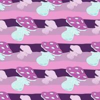 Magical magic fly agaric seamless pattern. Creative mushrooms silhouettes wallpaper. vector