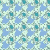 Big bud chamomile flower seamless pattern in simple style. Cute stylized flowers background. vector