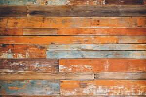 Rustic orange barnboard wall photo