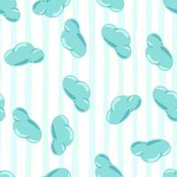 Simple clouds seamless pattern. Primitive art. vector