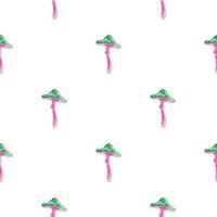 Magical fly agaric wallpaper. Fairytail mushrooms Seamless pattern. vector