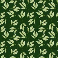 Organic leaves seamless pattern in simple style. Botanical background. Decorative forest leaf wallpaper. vector