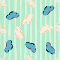 Simple clouds seamless pattern. Primitive art. vector