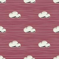 Simple clouds seamless pattern. Primitive art. vector