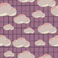 Simple clouds seamless pattern. Primitive art. vector