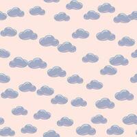 Simple clouds seamless pattern. Primitive art. vector