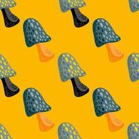 Magical fly agaric wallpaper. Seamless pattern with fairytail mushrooms. vector