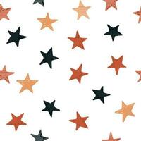 Cute stars seamless pattern in doodle style. Constellation wallpaper vector