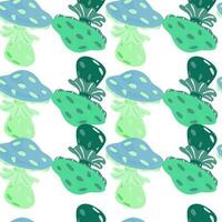 Magical magic fly agaric seamless pattern. Creative mushrooms silhouettes wallpaper. vector