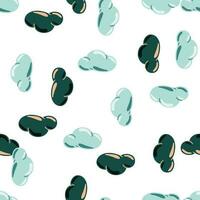 Simple clouds seamless pattern. Primitive art. vector