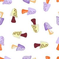 Magical fly agaric wallpaper. Seamless pattern with fairytail mushrooms. vector