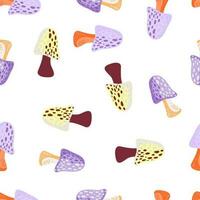 Magical fly agaric wallpaper. Seamless pattern with fairytail mushrooms. vector