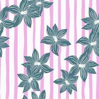 Cute stylized bud flowers background. Abstract flower seamless pattern in simple style. vector