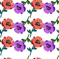 Stylized cute flower seamless pattern in simple style. Abstract floral endless background. vector