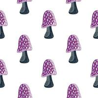 Magical fly agaric wallpaper. Seamless pattern with fairytail mushrooms. vector
