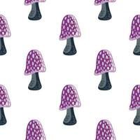 Magical fly agaric wallpaper. Seamless pattern with fairytail mushrooms. vector