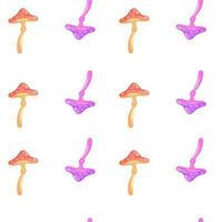 Magical fly agaric wallpaper. Fairytail mushrooms Seamless pattern. vector