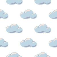 Simple clouds seamless pattern. Primitive art. vector